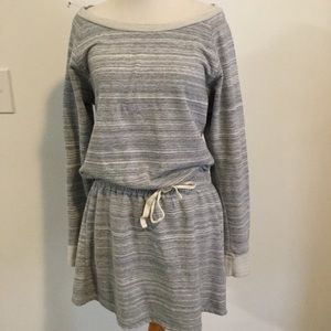 Ann Taylor Loft French terry tie waist dress